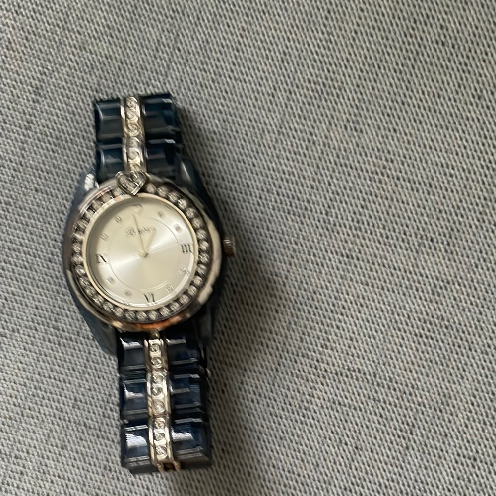 Brighton Women's Watch with Blue and Silver Accents